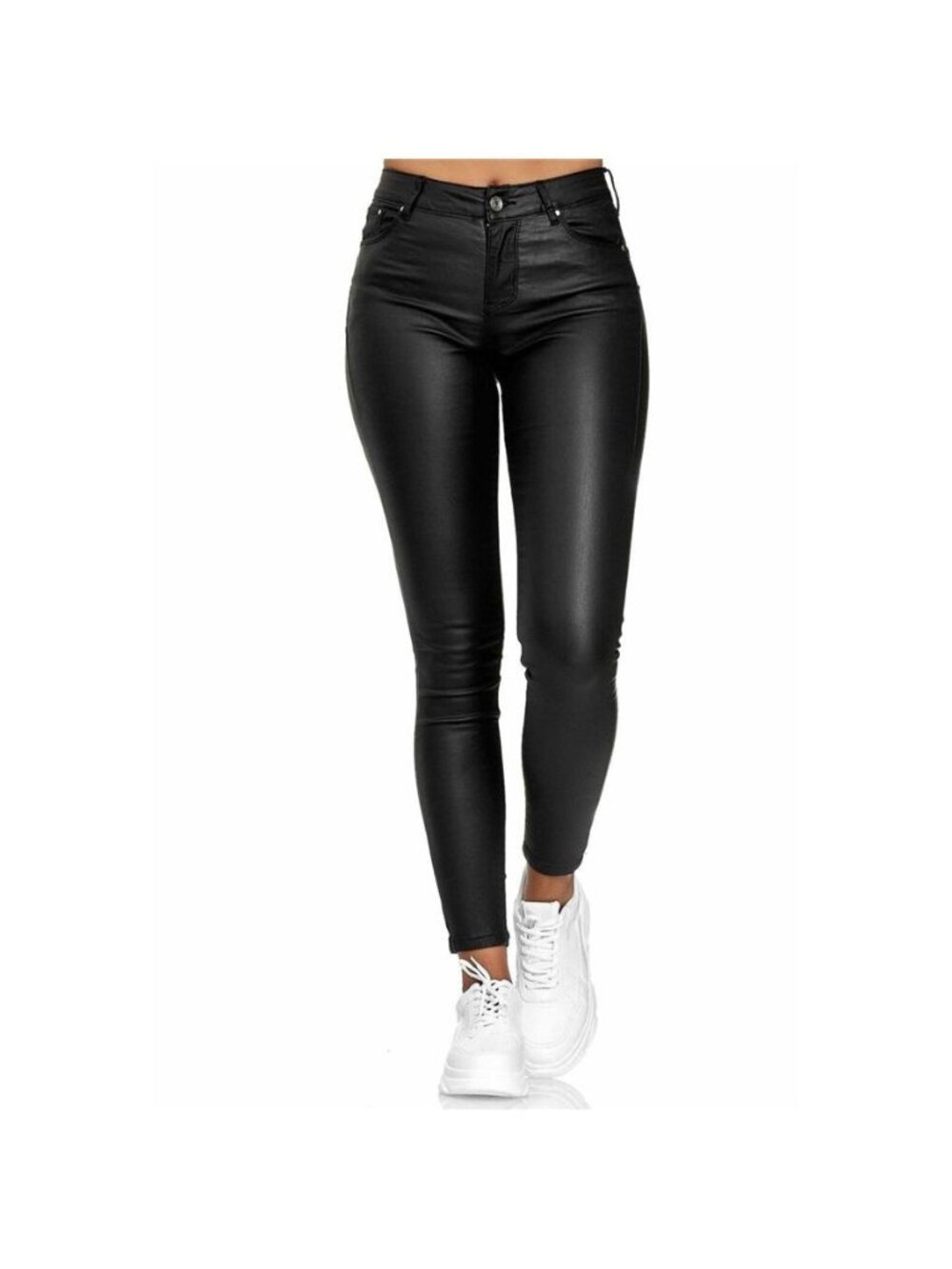 High-Waisted Leather Skinny Pants